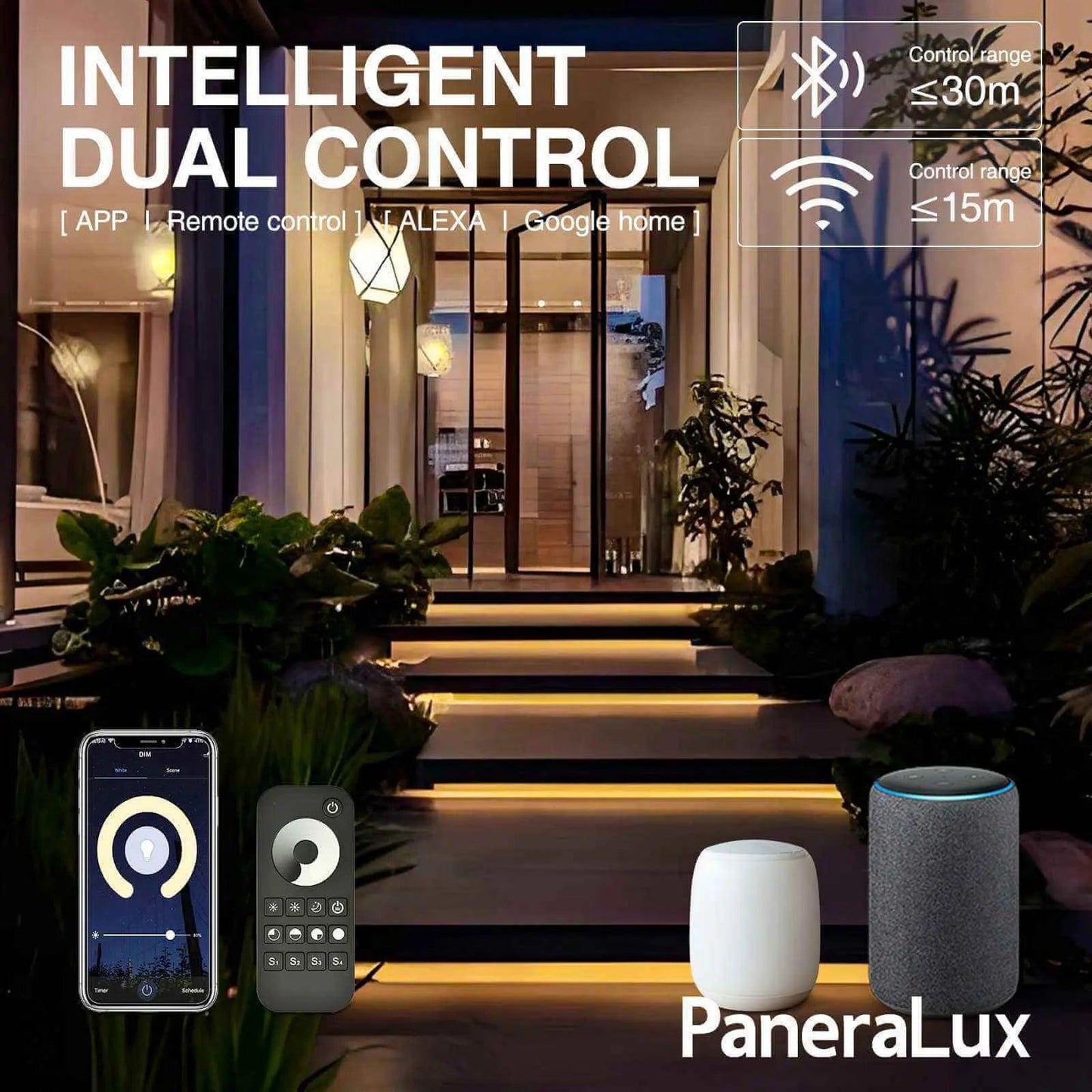 App & Remote Control for PaneraLux Outdoor Step Lights Strips